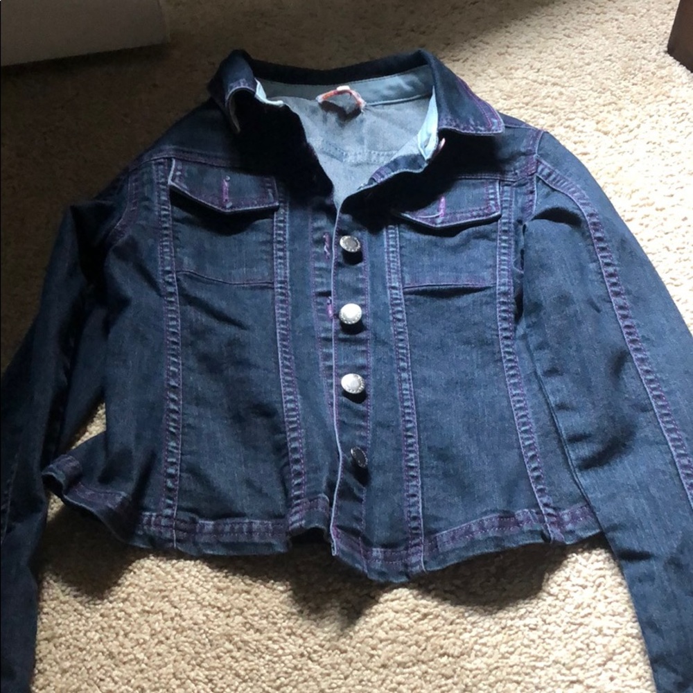 Little MissMatched dark denim jacket sz S